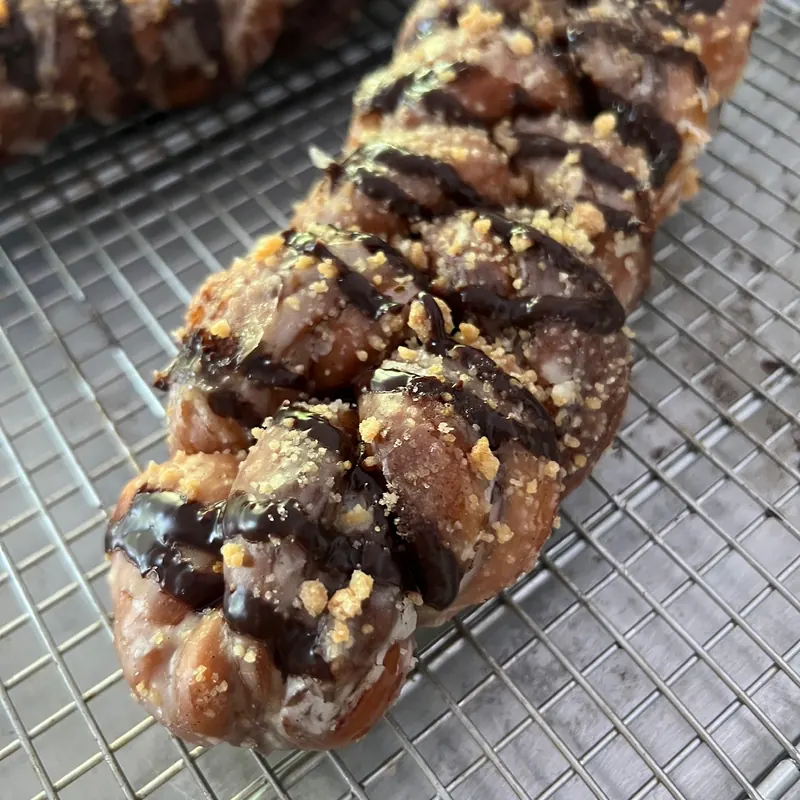Chocolate babka braid with vanilla-bean glaze